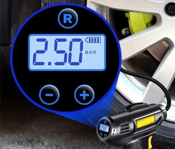 Автомобильный компрессор аккумуляторный USB 10бар 18л/мин CP1016 Портативный компрессор Насос для авто Адаптер - изображение 5