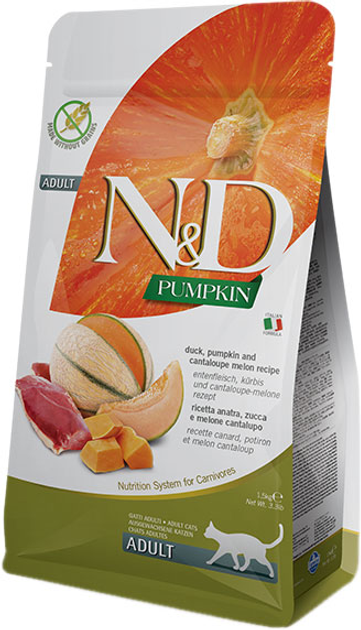 Sucha karma bez zbóż dla dorosłych kotów Farmina N&D Pumpkin Duck & Cantaloupe Melon z kaczką i dynią 5 kg (8010276036131) - obraz 1