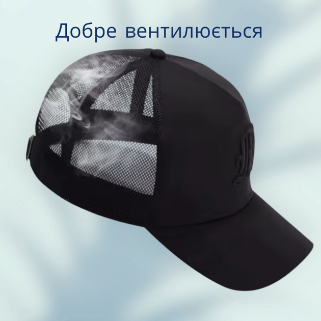 Кепка бейсболка 3d вишивка сітка доросла жіноча чоловіча чорна (9066b) - зображення 3
