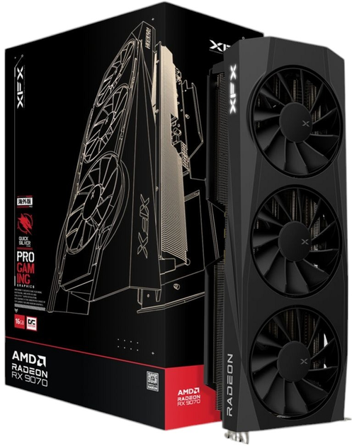 Karta graficzna XFX PCI-Ex Radeon RX 9070 QuickSilver Gaming Edition OC 16GB GDDR6 (256bit) (2700/20000) (1 x HDMI, 3 x DisplayPort) (RX-97QICKBB9) - obraz 5