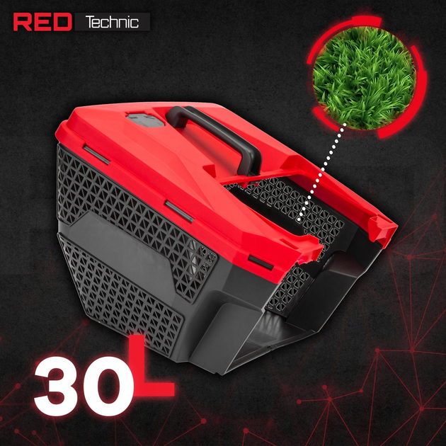 Газонокосарка електрична RED TECHNIC RTKSE0027 (2200 Вт, 32 см, 30 л кошик) - зображення 4