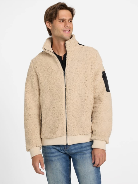 Куртка Шерпа демисезонная мужская Guess 378368688 XL Бежевая ( 1159831045) 