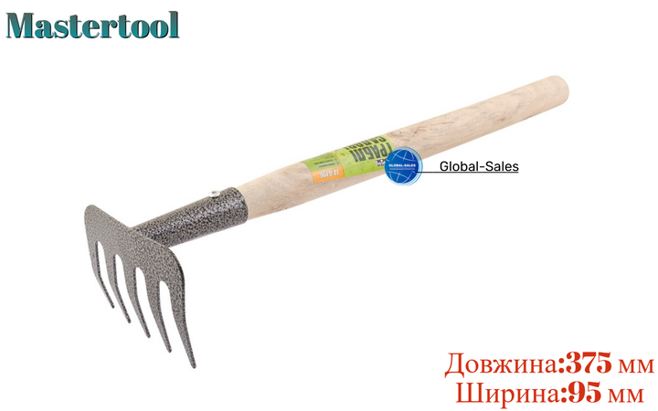 Граблі прямі Mastertool подовжена 375 x 95 мм (14-6196) - Фото 1 Граблі прямі Mastertool подовжена 375 x 95 мм (14-6196) - зображення 1