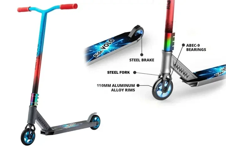 Самокат трюковый Maraton Ride Volo Silver T02 - Фото 3 Самокат трюковый Maraton Ride Volo Silver T02 - изображение 3