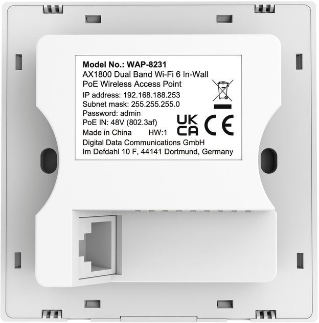 Маршрутизатор Level One AX1800 Dual Band Wi-Fi 6 PoE (WAP-8231) - зображення 5