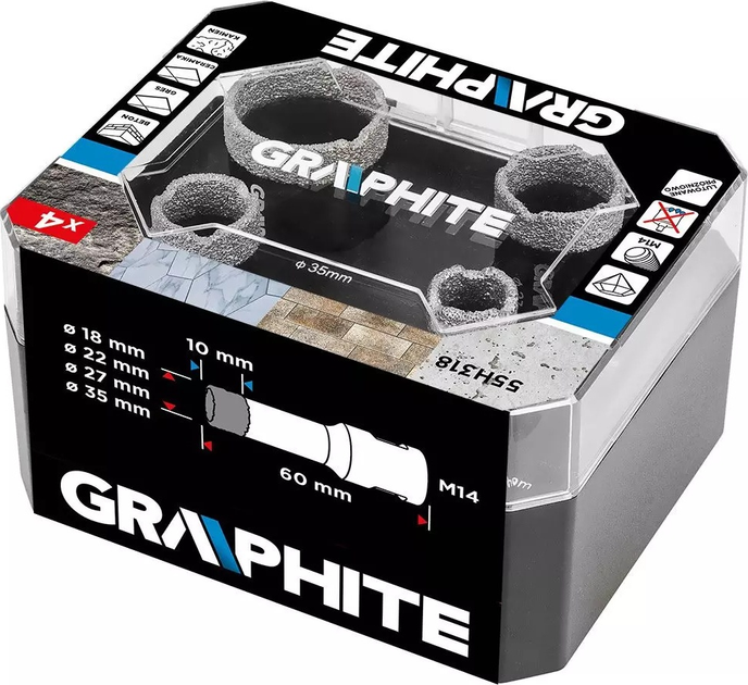 Zestaw otwornic diamentowe Graphite 4 szt. 55H318 (5902062046031) - obraz 8