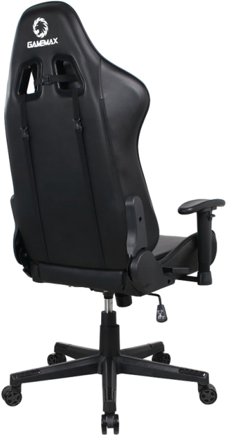 Ігрове крісло GameMax навантаження до 120кг екошкіра Black (GCR09 Black) - зображення 3