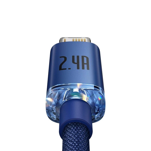 Швидкий зарядний кабель Baseus Crystal Shine USB Lightning синій - зображення 2