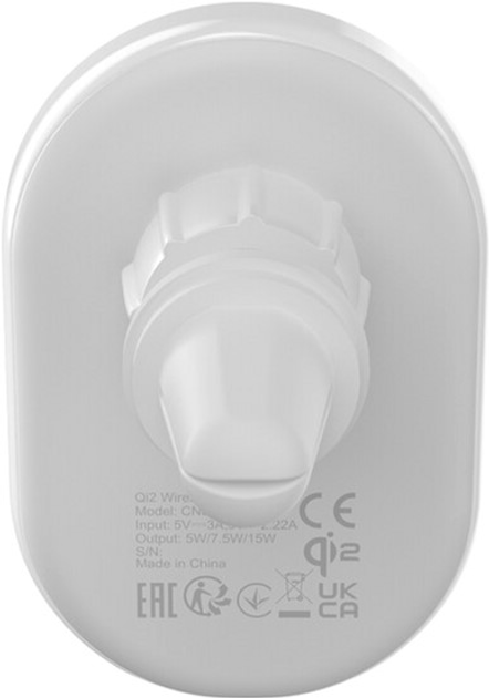 Автомобільний зарядний пристрій Canyon OnGrip 105 15W Qi2 Wireless White (CNS-CCH105W) - зображення 4