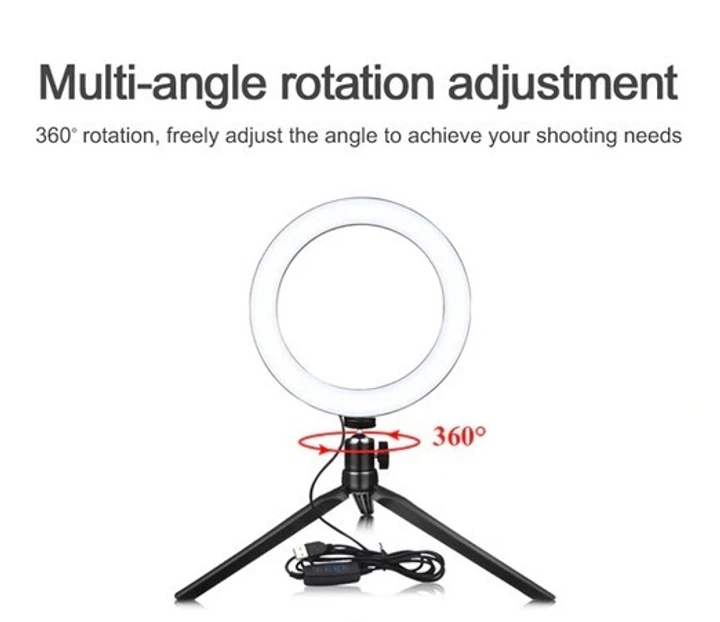 Кільцева лампа для зйомки Ring Fill Light QX-200 20 см LED компактна для фото і відео чорна - Фото 6 Кільцева лампа для зйомки Ring Fill Light QX-200 20 см LED компактна для фото і відео чорна - зображення 6