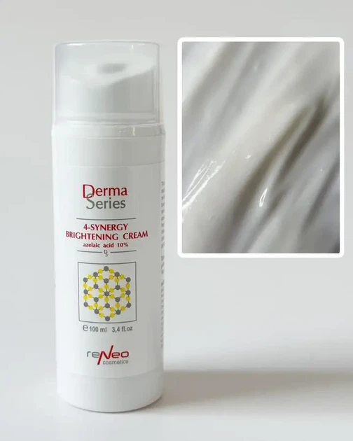 Освітлюючий крем з азелаїновою кислотою 10% Derma Series 4-synergy brigtening cream, 100 ml - Фото 2 Освітлюючий крем з азелаїновою кислотою 10% Derma Series 4-synergy brigtening cream, 100 ml - зображення 2