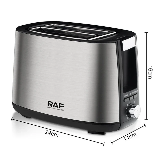 Тостер RAF R.507 на 2 отделения 750W Silver-Black (3_06329) - изображение 2