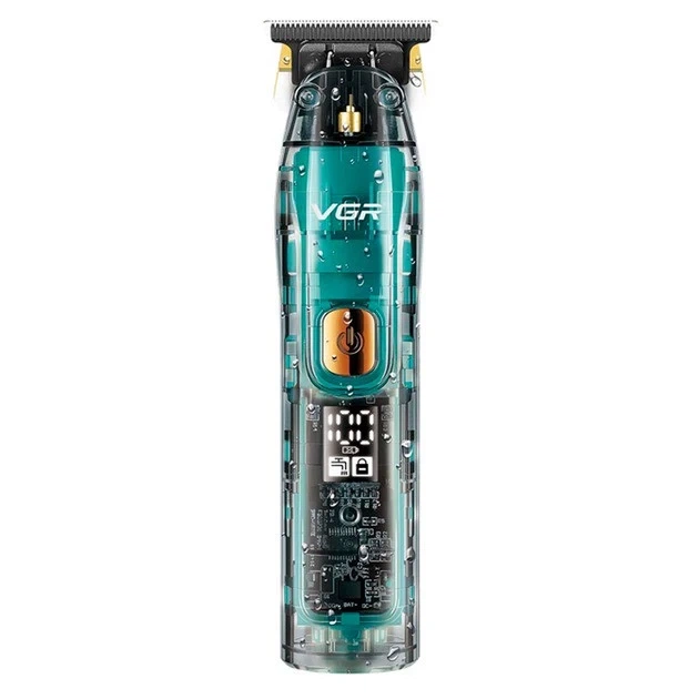 Триммер аккумуляторный для бороды и волос VGR V-961 с LED дисплеем 5W Green (3_06290) - изображение 2