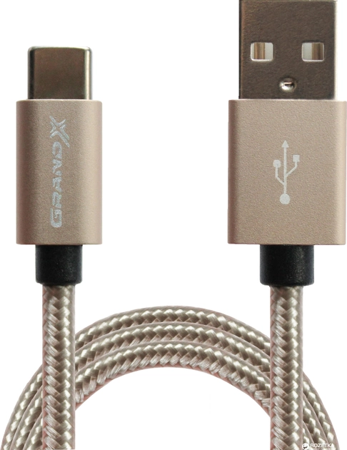 Кабель Grand-X USB - USB Type-C 1 м Gold (FC03) - зображення 1
