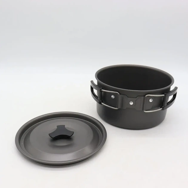 Алюмінієвий набір посуду 3в1, Cooking Set DS-308 для туризму, для кемпінгу, для відпочинку, для походів - зображення 5