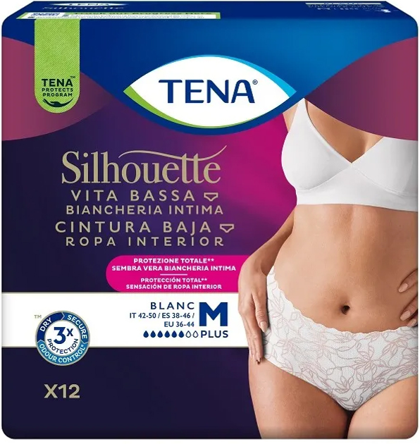Труси-підгузки для дорослих Tena Silhouette White M 12 шт (7322542075197) - зображення 1