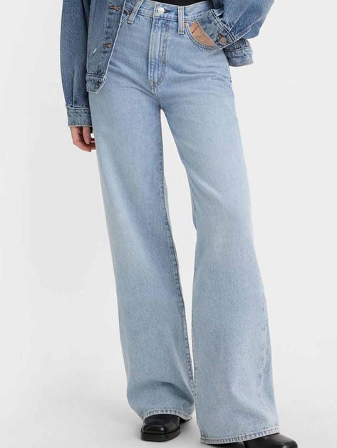 Джинси жіночі Levi's Ribcage Wide Leg H223 Far And Wide A6081-0002 W25L34 Блакитні (5401128251223) - зображення 1