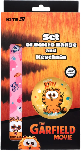 Набір Kite Garfield бейдж на липучці та підвіска (GF25-3010) - зображення 1
