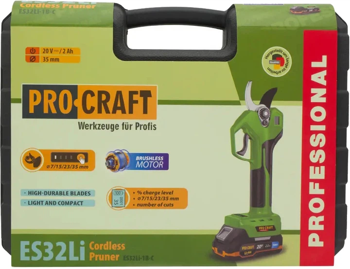 Акумуляторний секатор Procraft ES32Li (1 акб та зп) (030321