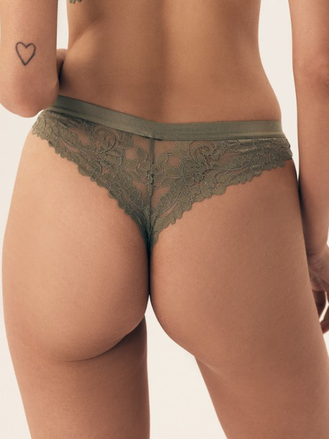 Majtki stringi damskie koronkowe Esotiq Lynn 42331-87X L Khaki (5903972387498) - obraz 2