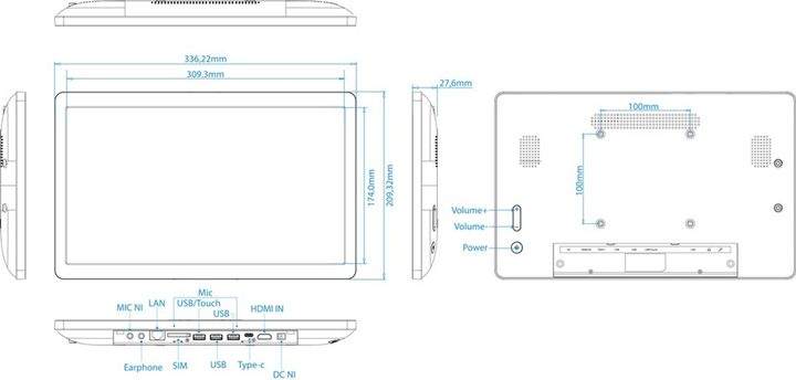 POS-монітор 14" ALLNET Rocket 140-B-LTE - зображення 4