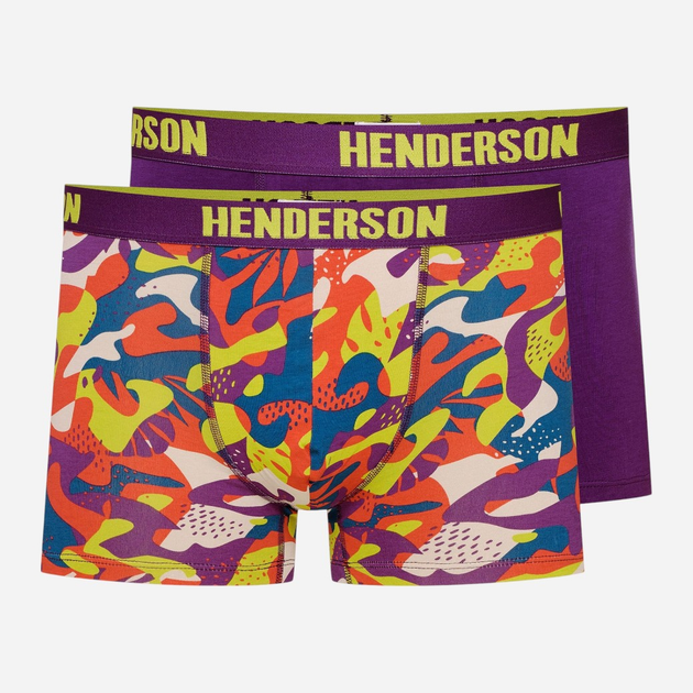 Набір трусів боксерів чоловічих бавовняних 2 шт Henderson Spin 42621-MLC XL Фіолетовий/Різнокольоровий (5903972379608) - зображення 1
