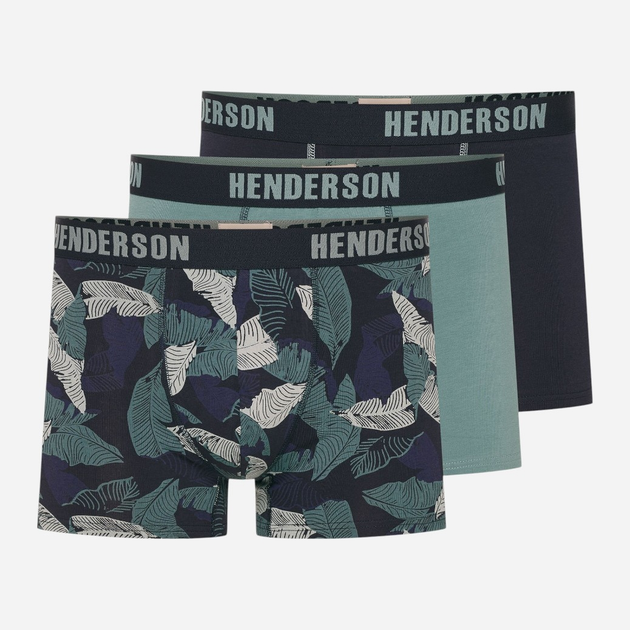 Набір трусів боксерів чоловічих бавовняних 3 шт Henderson Scope 42630-MLC M Темно-синій/Зелений (5903972380185) - зображення 1
