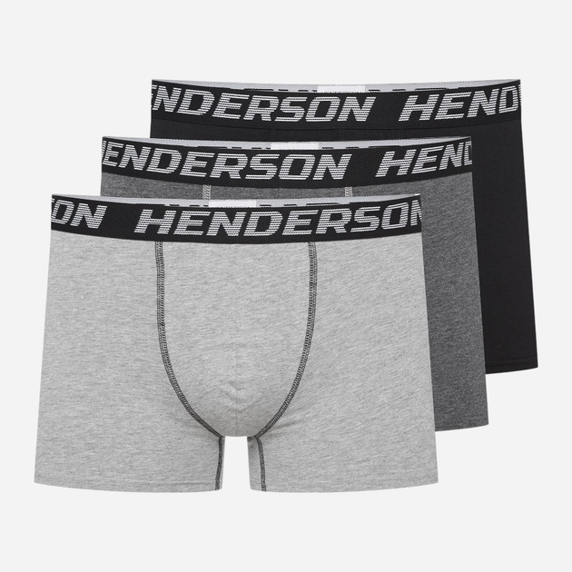 Набір трусів боксерів чоловічих бавовняних 3 шт Henderson Onset 42741-MLC L Чорний/Сірий/Графітовий (5903972382141) - зображення 1