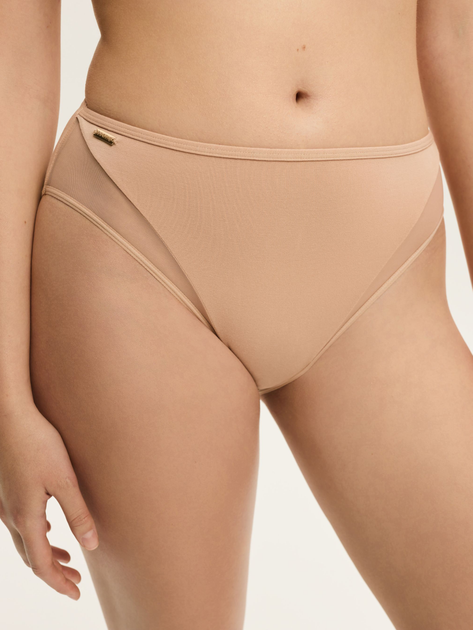 Majtki figi damskie z wysokim stanem Esotiq Blissy 42889-80X XL Beżowe (5903972557341) - obraz 1