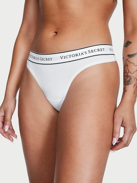 Трусики стрінги жіночі Victoria's Secret Logo Cotton Thong Panty S білий (26823781) - Фото 1 Трусики стрінги жіночі Victoria's Secret Logo Cotton Thong Panty S білий (26823781) - изображение 1