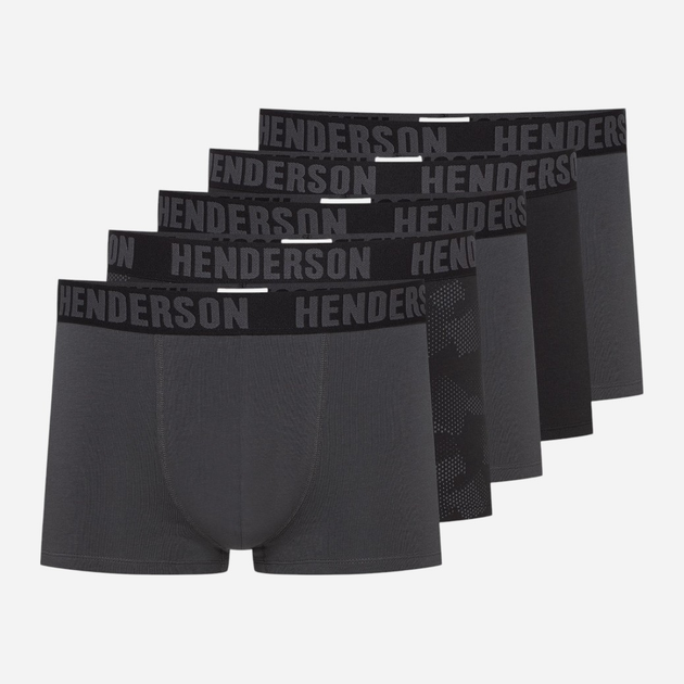 Набір трусів боксерів чоловічих бавовняних 5 шт Henderson Soul 43170-MLC XL Чорний/Графітовий (5903972519271) - зображення 1