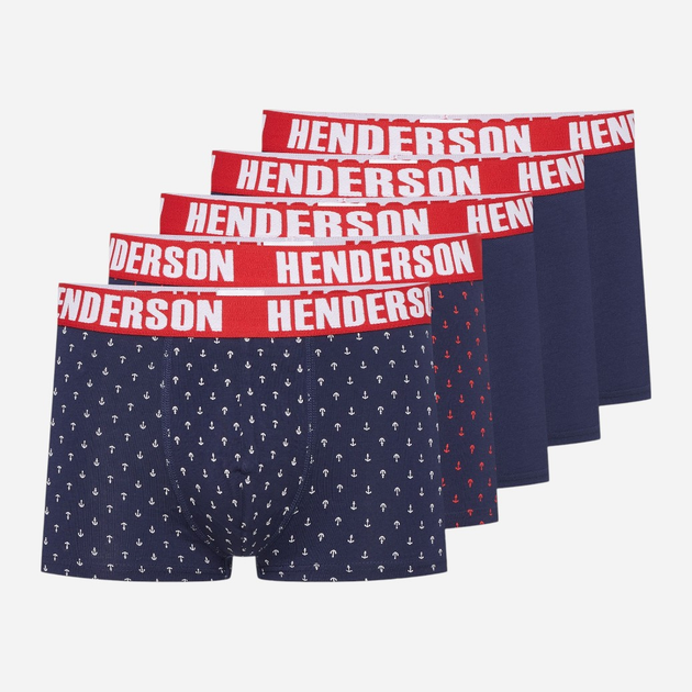 Zestaw majtek męskich typu bokserki 5 szt Henderson Ohio 43181-MLC XL Granatowy/Czerwony (5903972519820) - obraz 1