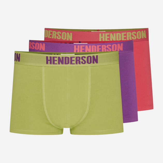 Набір трусів боксерів чоловічих бавовняних 3 шт Henderson Star 42594-MLC M Фіолетовий/Зелений/Рожевий (5903972380031) - зображення 1