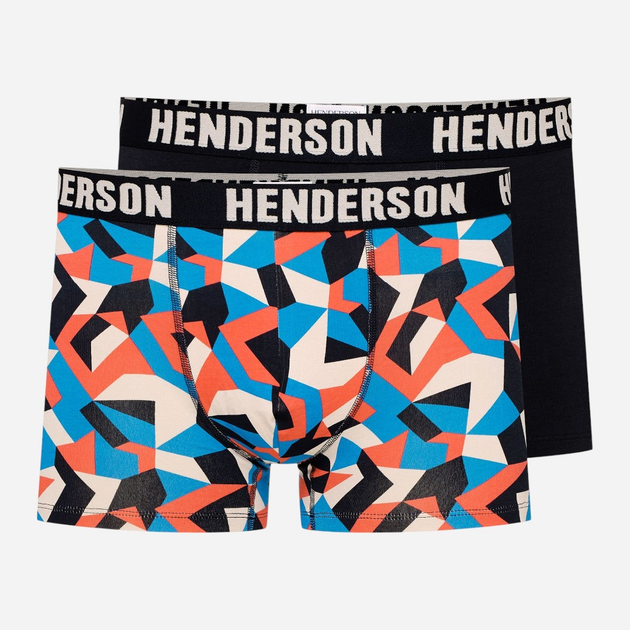 Набір трусів боксерів чоловічих бавовняних 2 шт Henderson Shield 42620-MLC 2XL Чорний/Різнокольоровий (5903972379523) - зображення 1