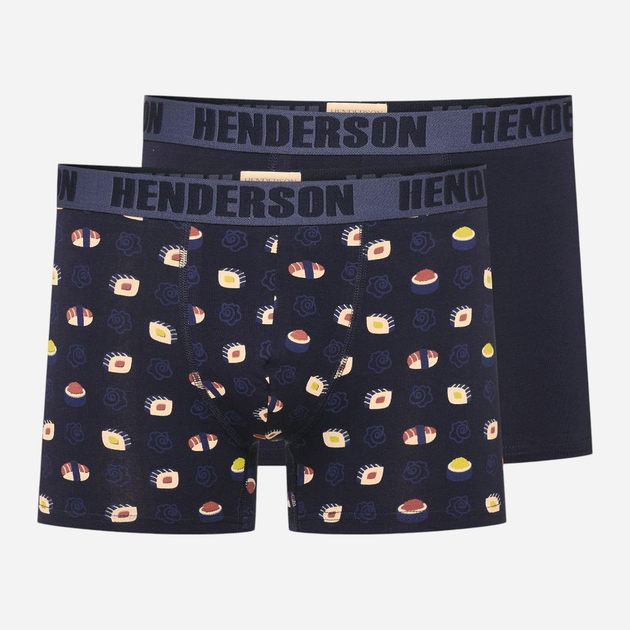 Набір трусів боксерів чоловічих бавовняних 2 шт Henderson Sushi 42625-MLC XL Темно-синій (5903972379905) - зображення 1