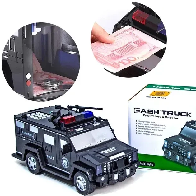 Дитяча машина сейф скарбничка CASH TRUCK поліція - зображення 2