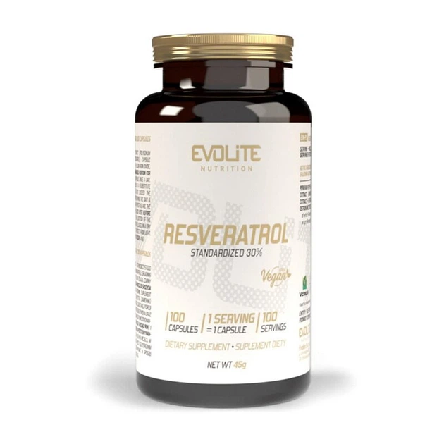 Ресвератрол Evolite Nutrition Resveratrol 200 mg, 100 вегакапсул для підтримки серцево-судинної системи - Фото 1 Ресвератрол Evolite Nutrition Resveratrol 200 mg, 100 вегакапсул для підтримки серцево-судинної системи - зображення 1