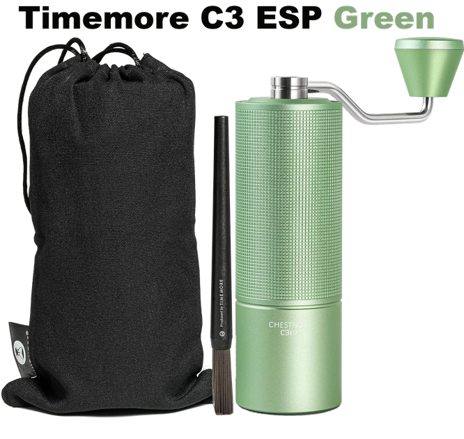 Ручная кофемолка Timemore Chestnut C3 ESP Green (C3ESP Green) портативная мельница для кофе с регулировкой помола из нержавеющей стали - Фото 1 Ручная кофемолка Timemore Chestnut C3 ESP Green (C3ESP Green) портативная мельница для кофе с регулировкой помола из нержавеющей стали - изображение 1