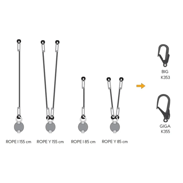 Амортизатор рывка Singing Rock Reactor 140 Rope "Y", 155 см, с 2 карабинами K355, Black/White - Фото 2 Амортизатор рывка Singing Rock Reactor 140 Rope "Y", 155 см, с 2 карабинами K355, Black/White - изображение 2