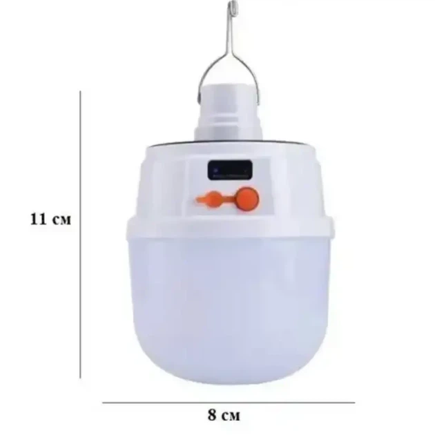 Фонарь для кемпинга аккумуляторный, лампочка с крючком 2022 Solar Emergency Charging Lamp солнечная и акк. для дома, для дачи, для похода, для отдыха, для туризма, для кемпинга, для охоты, для рыбалки - изображение 2