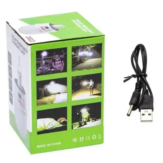 Фонарь для кемпинга аккумуляторный, лампочка с крючком 2022 Solar Emergency Charging Lamp солнечная и акк. для дома, для дачи, для похода, для отдыха, для туризма, для кемпинга, для охоты, для рыбалки - изображение 4