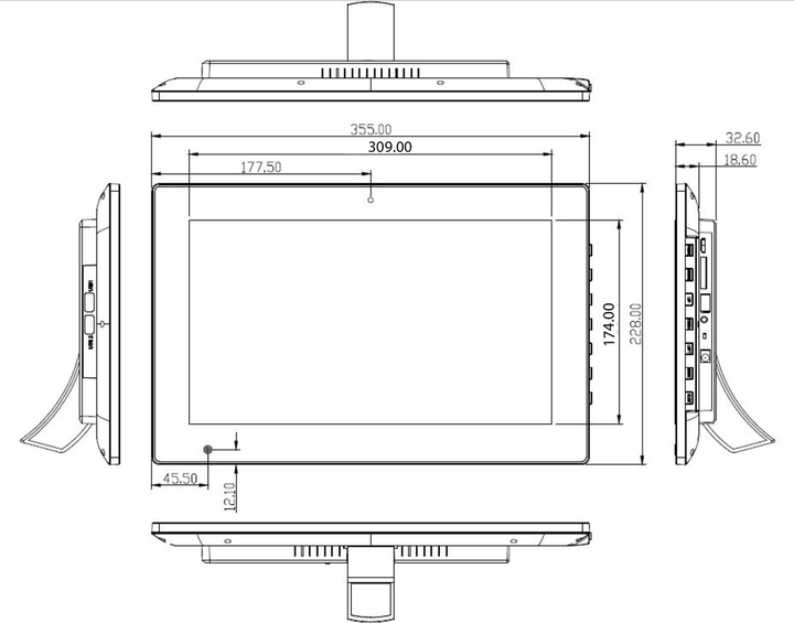 Monitor POS 18" ALLNET PrimeOne PoE 8/64GB (PrimeOne-180) - obraz 4