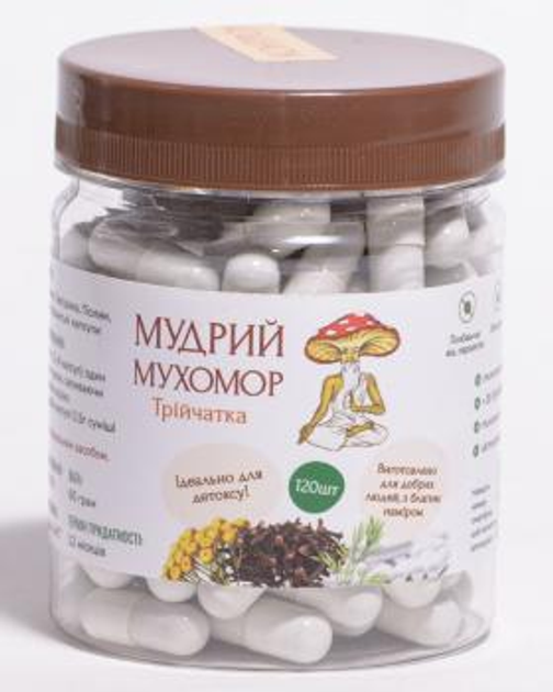 Трійчатка Мудрий Мухомор капсули по 0.5 г 120 шт (Troi4atkaK120) - зображення 1