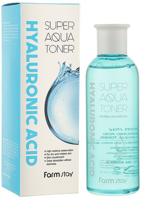 Тонер для обличчя FarmStay Hyaluronic Acid Super Aqua зволожуючий 200 мл (8809809800956) - зображення 2