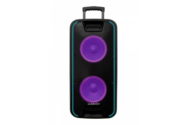 Колонка Goldteller GT 6067 с двумя микрофонами караоке Bluetooth чемодан акустика плеер - изображение 3