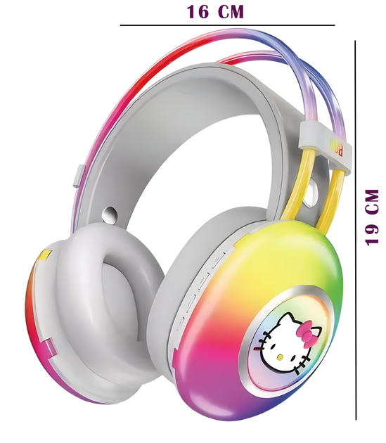 Наушники Bluetooth Hello Kitty PG-706H с Rgb подсветкой микрофоном поддержкой карты памяти - изображение 7