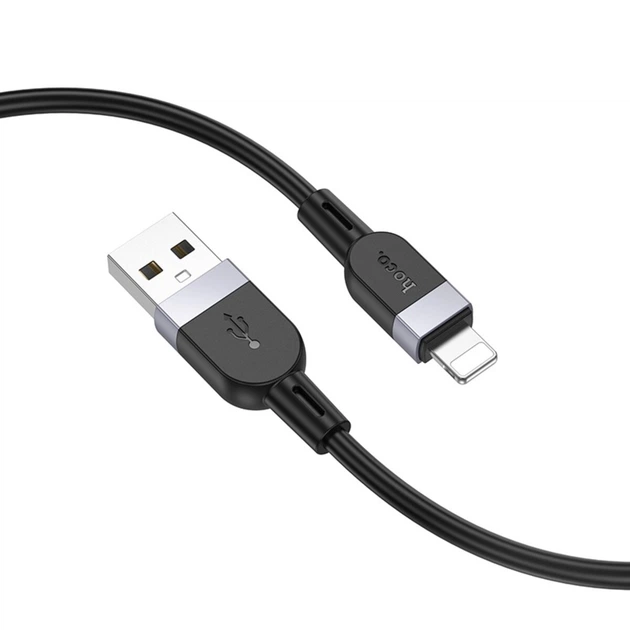 Кабель для зарядки iPhone Hoco X109 Lightning, 1 м, силіконовий, чорний - Фото 4 Кабель для зарядки iPhone Hoco X109 Lightning, 1 м, силіконовий, чорний - зображення 4