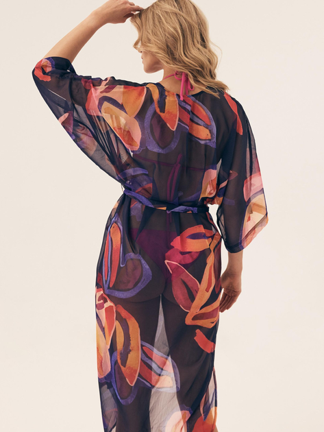 Халат пляжний жіночий Esotiq Papaya 43148-59X L/XL Темно-синій (5903972567784) - зображення 6