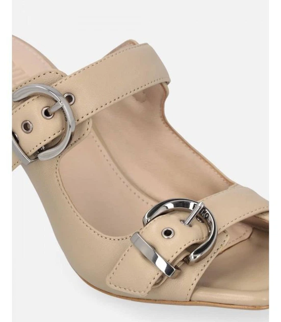 Шлепанцы с двумя пряжками Pinko 39 бежевый SD0309a - изображение 4