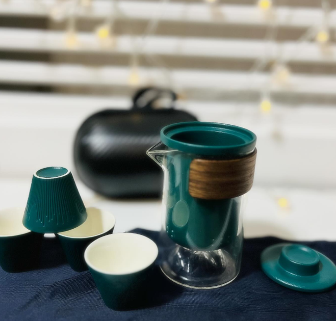 Набір Travel Tea Set для чайної церемонії із сумкою Зелений (9CC0F797A7A7) - зображення 9